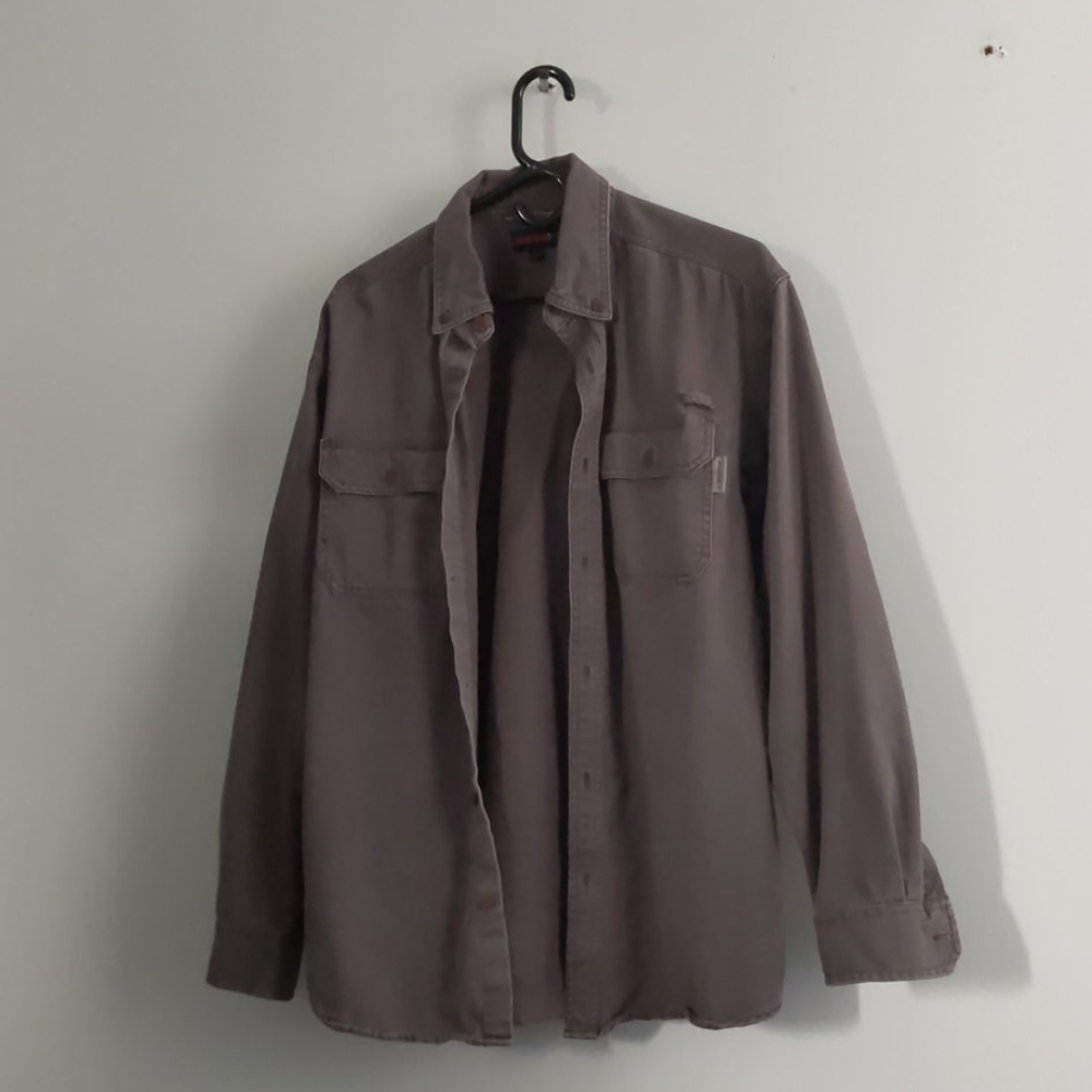 grey button up